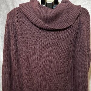 Tobi Deep Plum Cowl Neck Sweater Dress